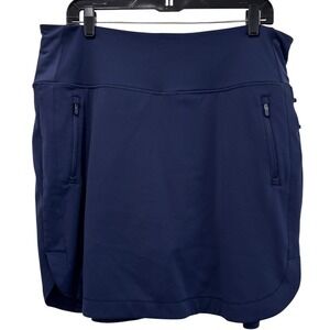 Athleta Fairway Golf Skort 18" Navy Blue‎ Womens XL Active Tennis Skirt Pockets